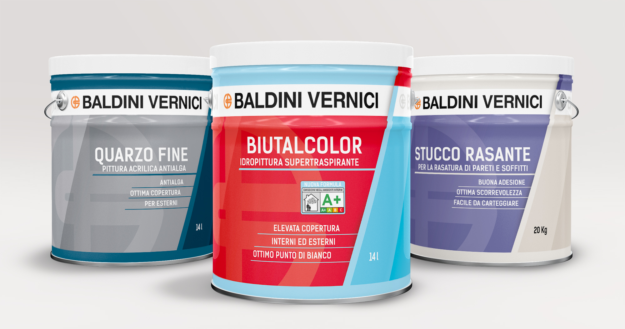 Packaging Baldini vernici - Linea Esterni, Stucco e Idropitture